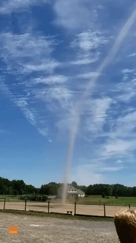 Dust Devil Seems to Touch the Sky in Macedon, New York