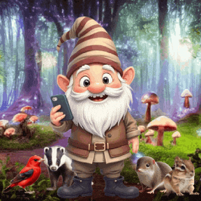 Cute Gnome Taking A Selfie GIF