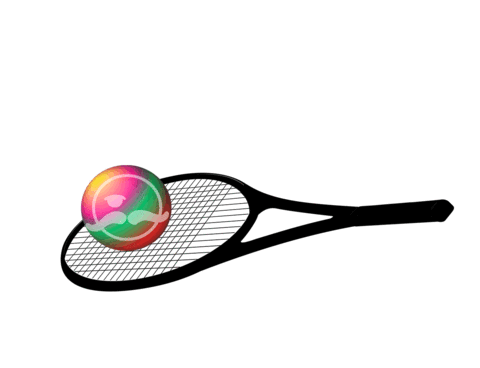 Tennis Racket Sticker by John Newcombe Tennis Ranch