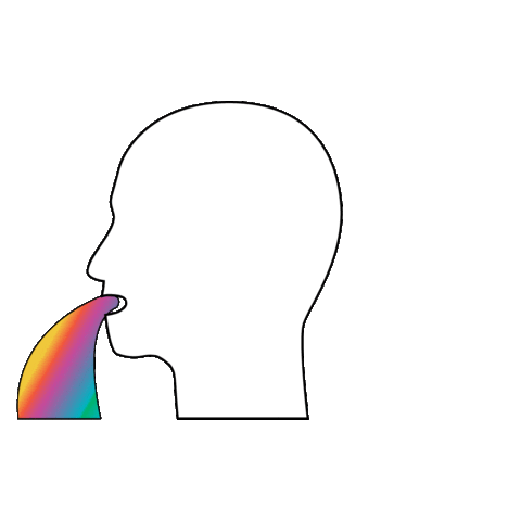 yashpradhann rainbow face pride puke Sticker