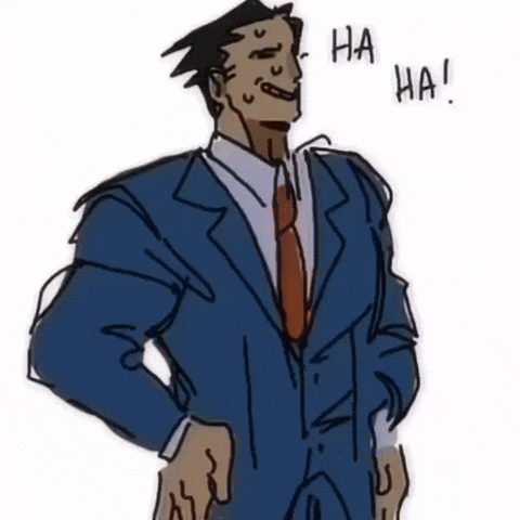 Ace Attorney Nervous Laugh GIF