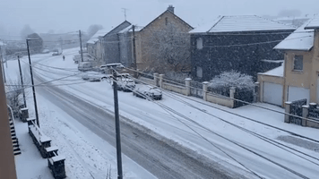 Snow Causes Traffic Disruption in Northern France