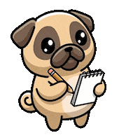 Drawing Write That Down Sticker by Pugs