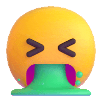 3D Throwing Up Sticker