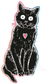 Black Cat Katzenliebe Sticker by tierschutzbund