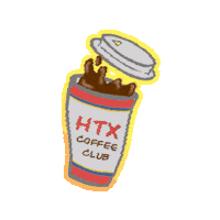 htxcoffeeclub coffee coffee cup coffee mug space coffee Sticker