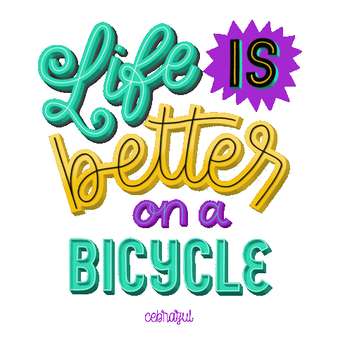 Text Bicycling Sticker by cebrazul