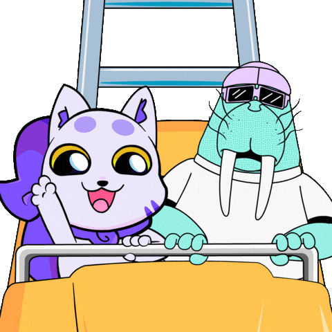 Scared Ride Sticker by Lucky Kat Studios