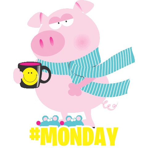 Monday Pig Sticker by MCD Studio
