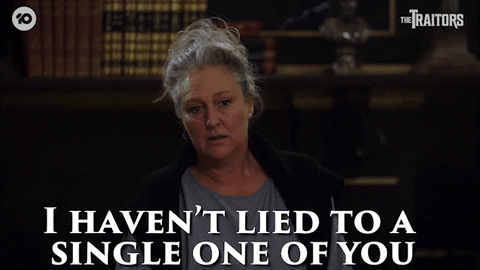 Reveal Lying GIF by The Traitors Australia