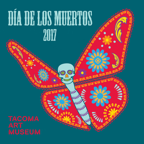 tacomaartmuseum giphyupload skull death butterfly GIF