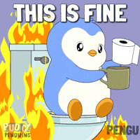 Nervous Its Fine GIF by Pudgy Penguins