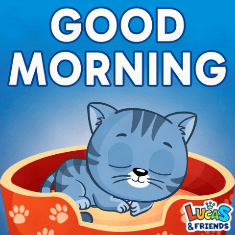 Good Morning Cat GIF by Lucas and Friends by RV AppStudios