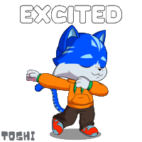 Happy Lets Go Sticker by Toshithecat