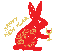 New Year Rabbit Sticker by Kraftwerk Design