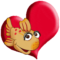 In Love Swimming Sticker by Living Puppets