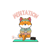helloyogis yoga meditation shiba 柴犬 Sticker