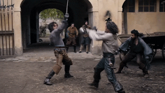 swashbuckling the musketeers GIF by BBC First Australia