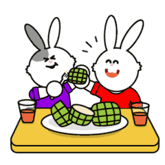 bunny eating Sticker