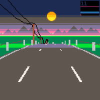 chiptune racing road pico8 powerline GIF