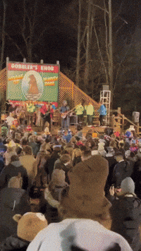 Spectators Gather in Gobbler's Knob as Punxsutawney Phil Predicts Early Spring