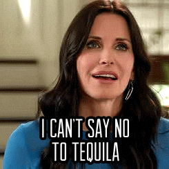 Courteney Cox Drinking GIF