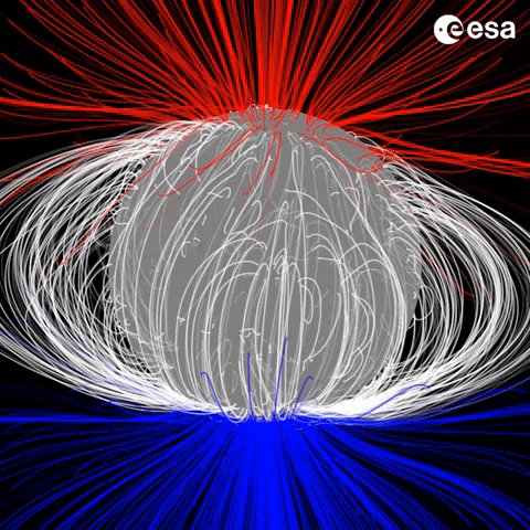 Magnetic Field Animation GIF by European Space Agency - ESA