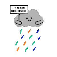 Monday Morning Work Sticker by Jessica Lau