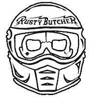 helmet Sticker by Rusty Butcher