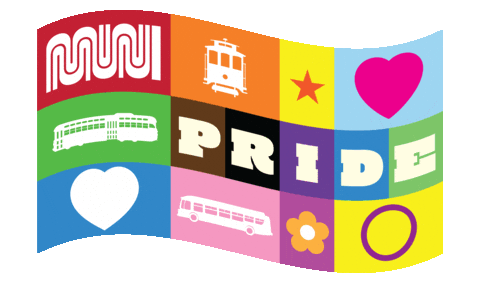 Public Transit Pride Sticker by SFMTA-Muni