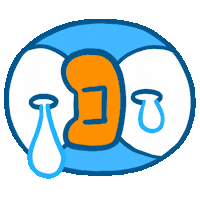 fatboykongkee sad blue penguin cry Sticker