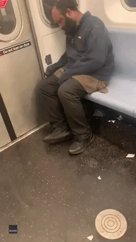 Concerns Expressed Over Virus Spread as Homeless People Shelter on New York Subway