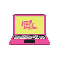 digitalnomadgirls travel laptop coworking freelance Sticker