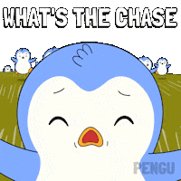 Whats Going On Running Sticker by Pudgy Penguins