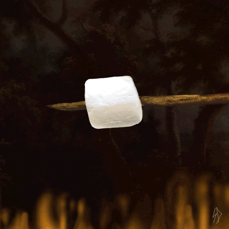 campfire marshmallow oops GIF by Scorpion Dagger