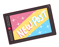 Pink New Post Sticker