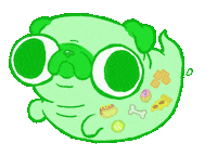 Sprinklebat ghost pug toot poot Sticker