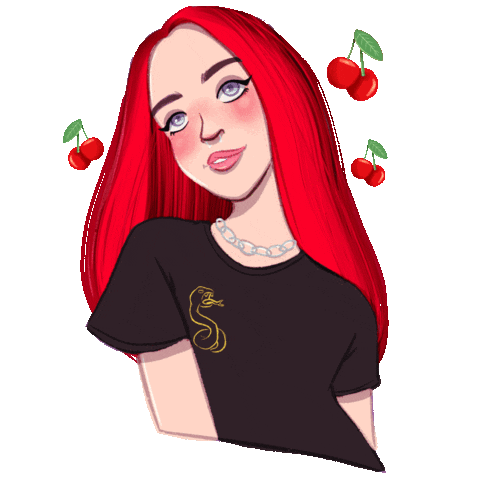 Red Hair Smile Sticker