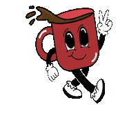 Carabello coffee character 50s coffee mug Sticker