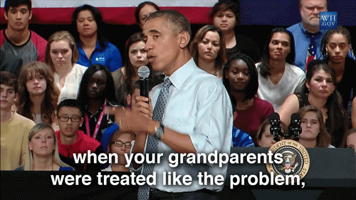 barack obama when your grandparents were treated like the problem GIF by Obama