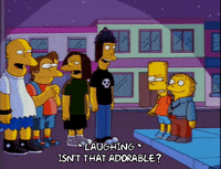 bart simpson laughing GIF