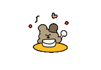 ddangkkom_boss 잠 과일 밥 영화 Sticker