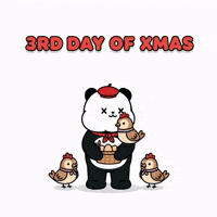 12 Days Of Christmas Cartoon Animals GIF by Kanpai Pandas