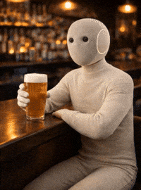 Cold One Cheers GIF by 1X Technologies