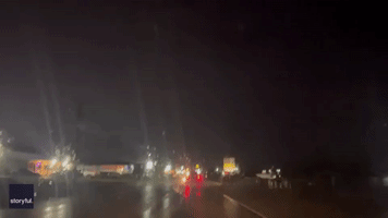 Lightning Spiders Across Sky Amid Storms in Central Texas