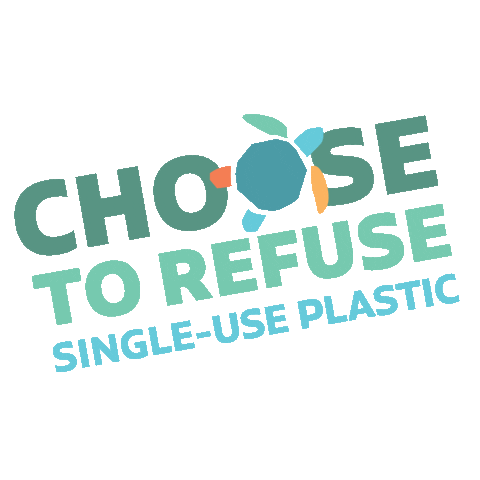 turtle choose to refuse Sticker by Plastic Free July