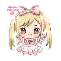 MilkPinkMaidCafe pink kawaii cafe chibi Sticker