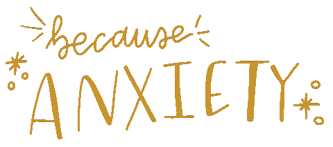 Huntertwallace gold golden anxiety girly Sticker
