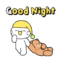 Yawning Good Night Sticker by Mikitti