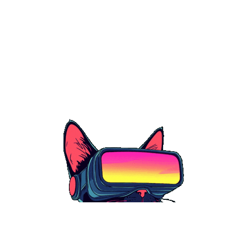 Virtual Reality Cat Sticker by Preneura